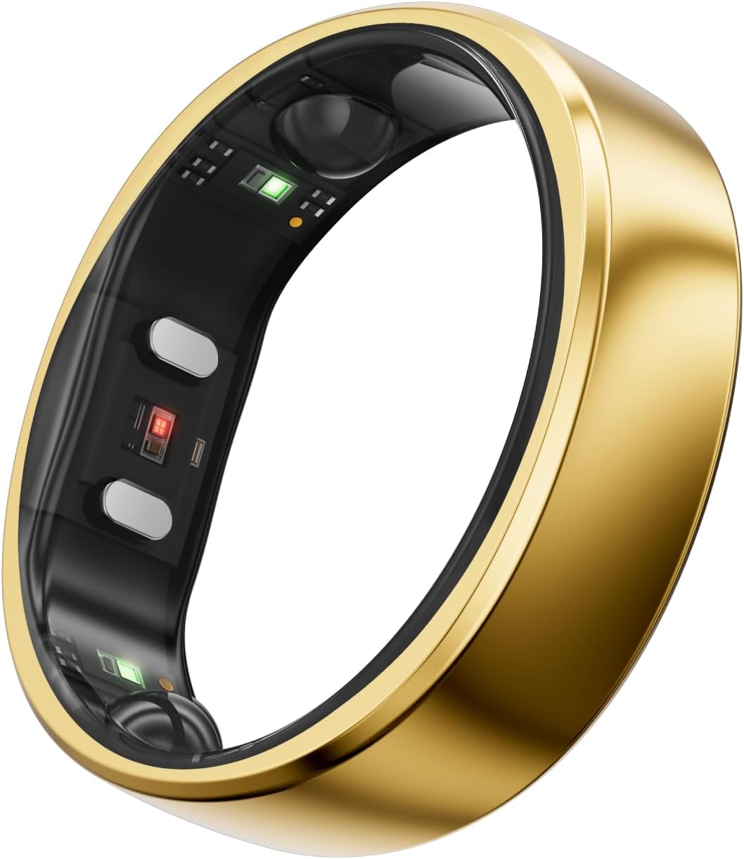 RingConn Gen 2, World’s First Smart Ring with Sleep Apnea Monitoring, No APP Subscription, 12-Day Battery Life, Stress/Heart Rate/Women's Health Tracker, Android & iOS Compatible (Gold, Size 10)